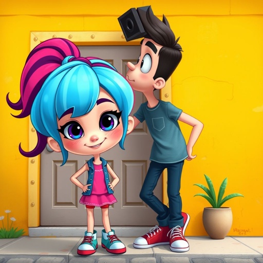 1 girl in a only all boys town 340000 feet. She went to her new house and a boy followed her and at a wall he tried to kiss her