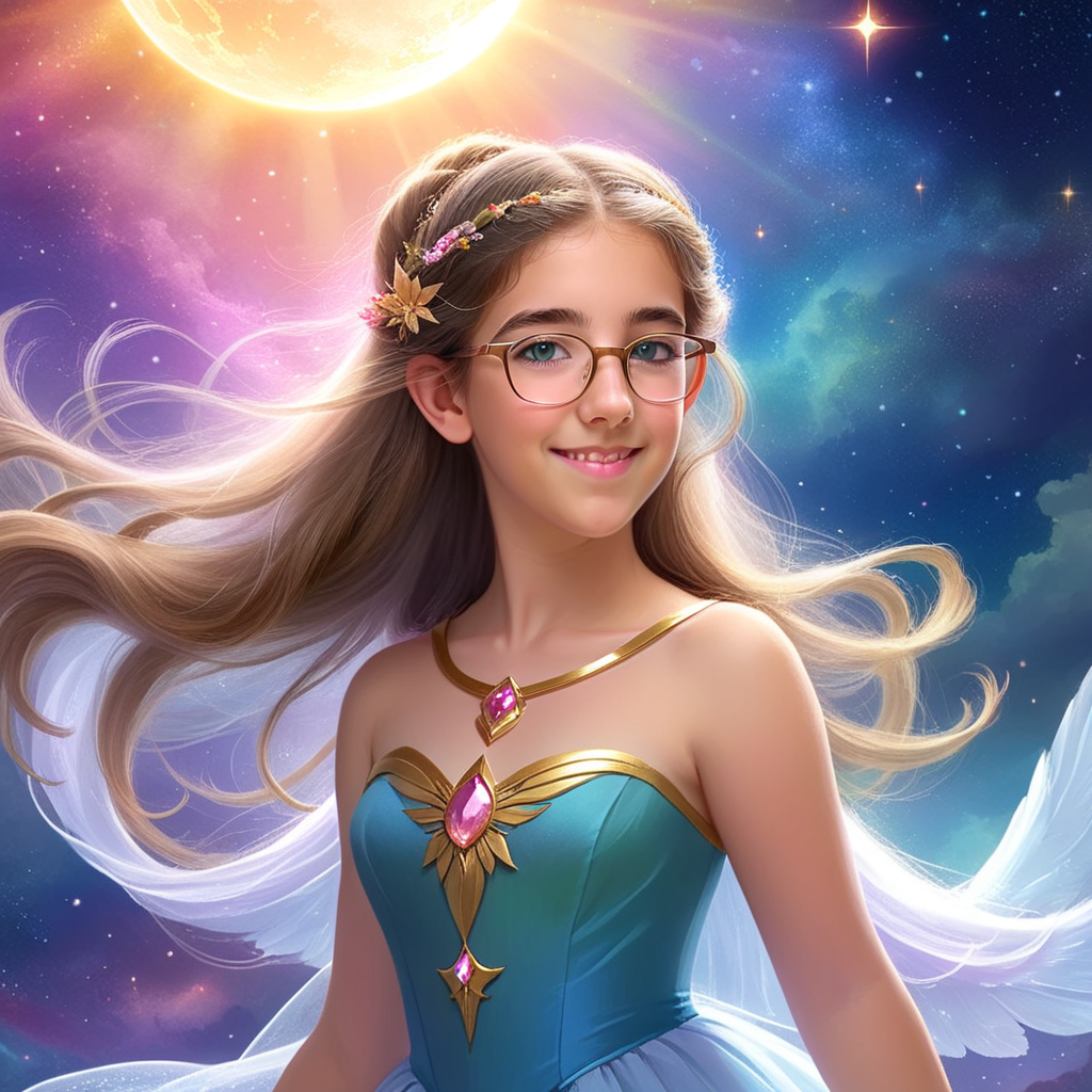 a painting of a girl in a blue dress