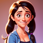 a woman with a ponytail and a blue shirt