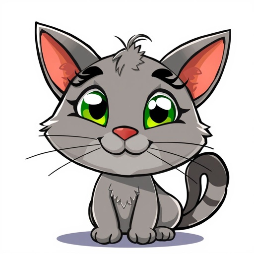 Grey cat winking